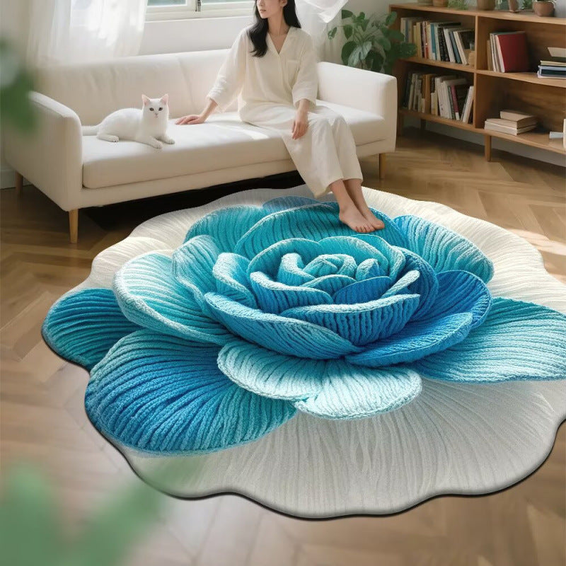 3d floral crystal velvet rug - absorbent mat for living room, bedroom, bedside, sofa, and coffee table