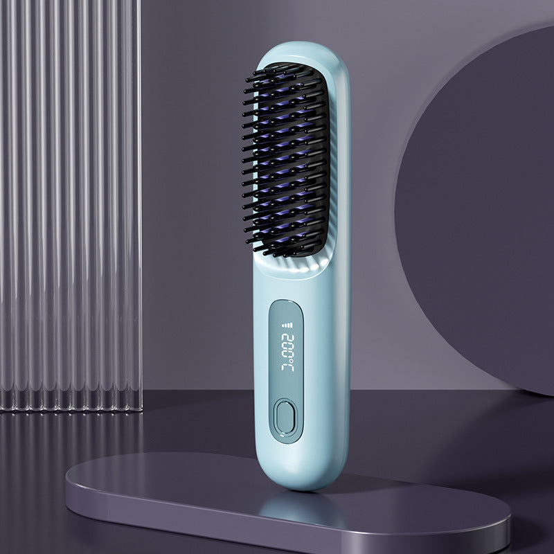 Rechargeable hair straightening comb, cross-border wireless hair straightener, negative ion hair straightening comb, wireless straightening & curling comb, portable hair straightening & curling comb