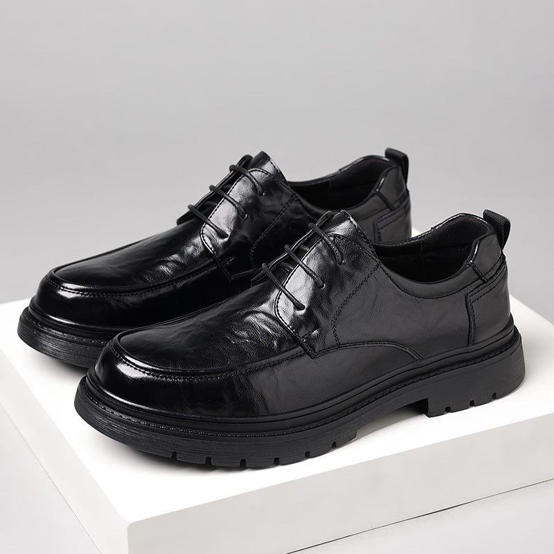Men's leather shoes: hot-selling new arrivals for live streaming, cross-border e-commerce, business, formal wear, thick-soled, casual, versatile, wedding, and groom shoes