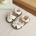 Girls' sandals:  summer new rhinestone princess sandals, kids' velcro anti-slip closed-toe anti-kick beach shoes