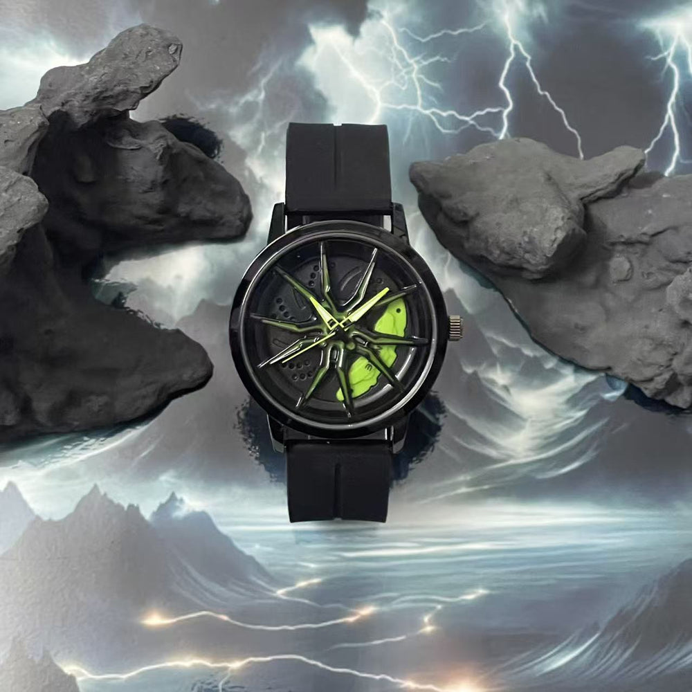 2025 men's automatic (non-mechanical) quartz watch - unique, trendy, asymmetrical design with silicone strap for export
