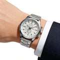 Trendy men's casual watches - set of stainless steel band wristwatches & bracelets - wholesale outdoor sports quartz watches