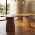 Solid wood veneer dining table - extendable, foldable, export quality - restaurant & home use - mdf oval table - dining table