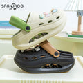 2025 new women's wedge platform clogs - summer outdoor wear, thick sole, two-wear style, chunky heel, non-slip beach sandals & slippers