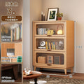 Solid wood bookcase dustproof with glass door bookshelf storage rack floor-standing for home storage cabinet living room bookcase medieval style