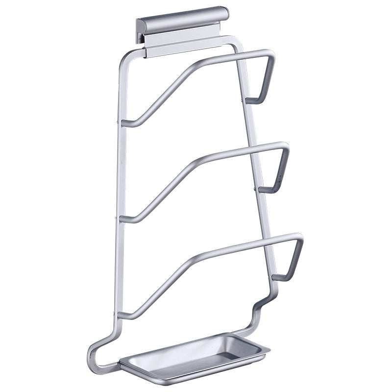 Pot lid rack Wall-mounted non-punching kitchen rack Multifunctional household storage rack Cutting board rack Multilayer cutting board rack