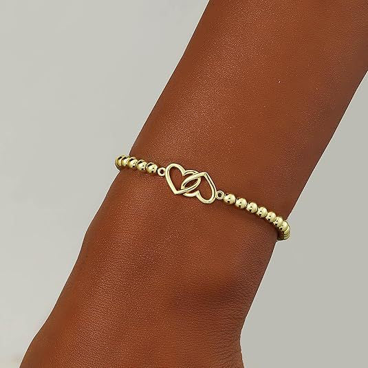 best-selling new product concentric knot wave gold beads beaded bracelet geometric square ring heart fashion bracelet
