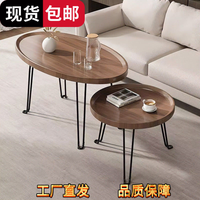 Foldable tea table coffee table minimalist modern nordic home living room round sofa side table small apartment portable table