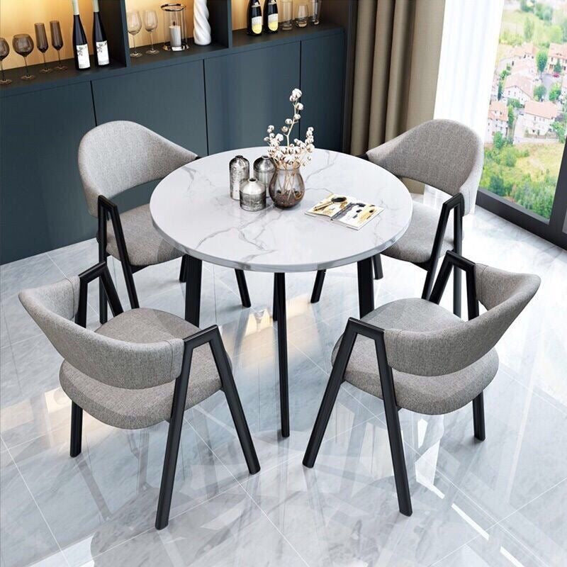 A brief discussion on table and chair combination coffee shop milk tea shop round table office casual small apartment dining table scandinavianfor home