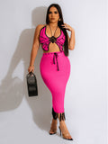 source factory fashionsexy women's hand-crocheted butterfly topsknitting tassel skirt fashionsuit