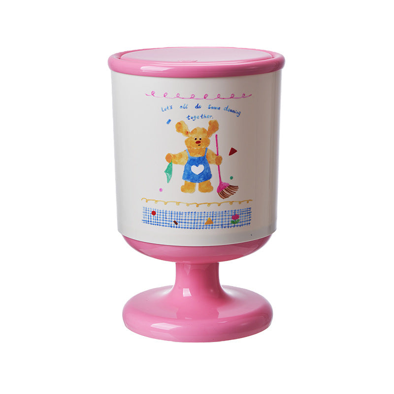 Cute and stylish tall trash can for home use. new model with a spring-loaded lid, perfect for bedrooms, living rooms, and bathrooms. large capacity waste paper basket
