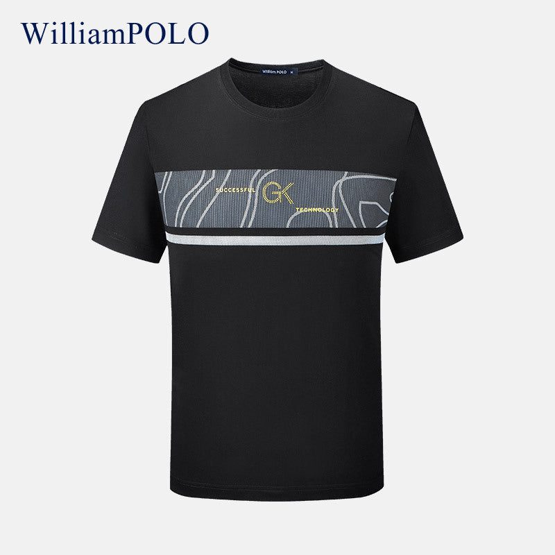 Emperor Paul short-sleeved men's summer new boys short-sleeved polo casual top round neck pullover young men's T-shirt