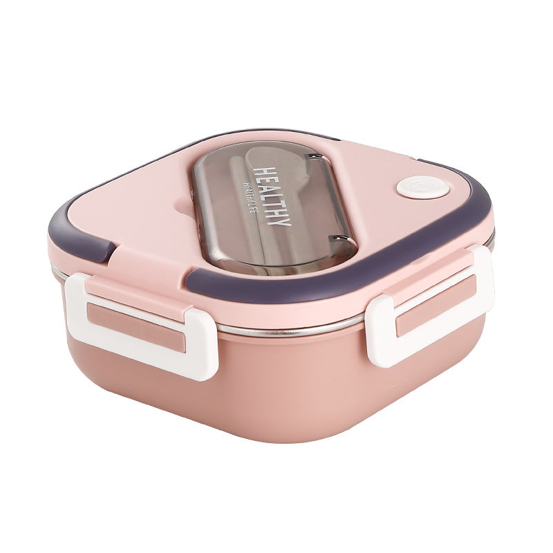 Student lunch box 304 stainless steel office worker large capacity separated lunch box canteen meal handy gadget can be heated in microwave