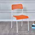 Modern minimalist plastic chair with backrest, portable and stackable dining chair for food stalls, hollow-out design for office reception and negotiation