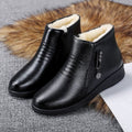 Women's winter comfort boots: soft-soled ankle boots for middle-aged and elderly women, fleece-lined warm flats