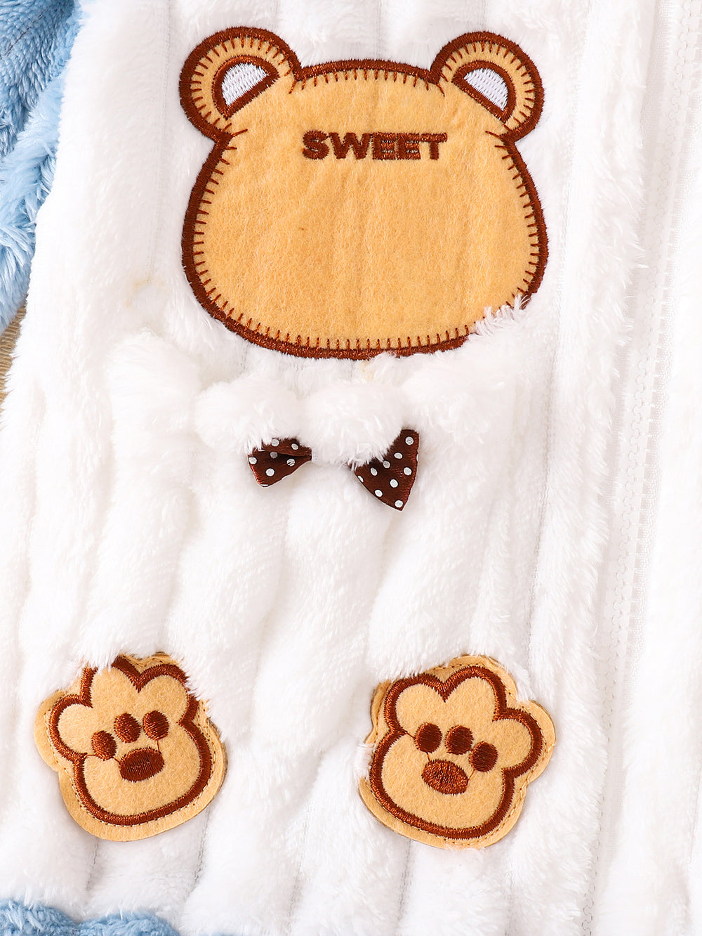 Autumn/winter kids' two-piece set: thickened flannel zip-up jacket and pants, cartoon design, girls' warm loungewear set