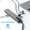 8-in-1 type-c docking station with 4k@60hz display, usb 3.1 hub, and multi-function converter