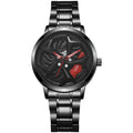 New creative tech men's steel band watch - hollow rotating dial quartz watch - dropshipping available