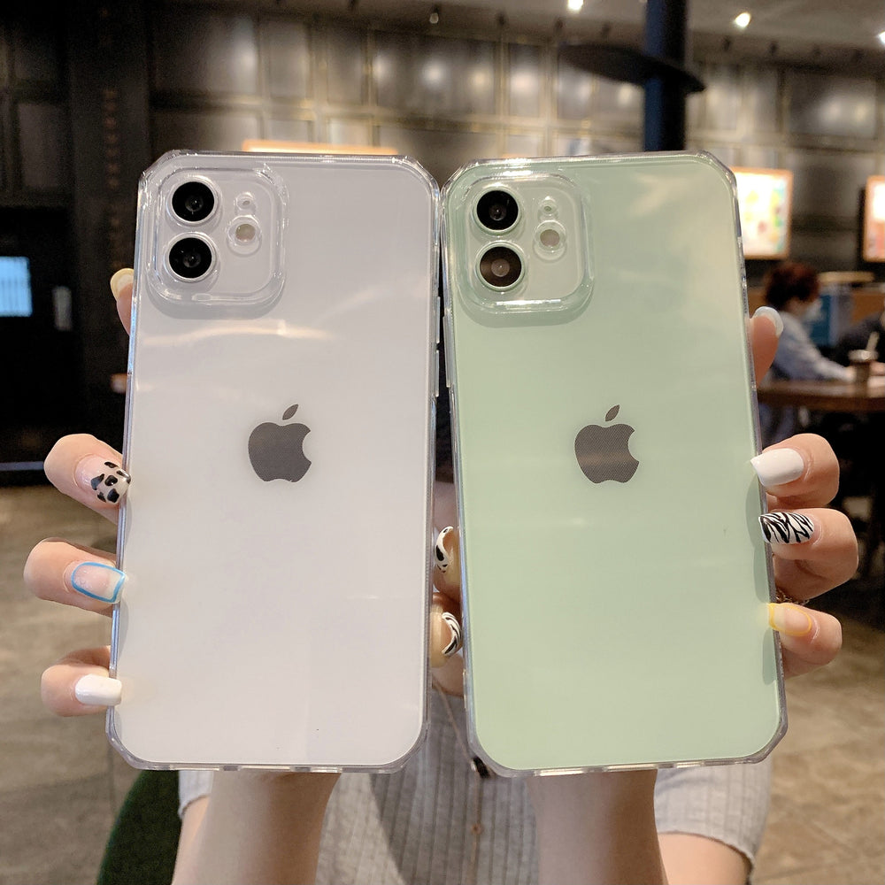 Suitable for apple 16pro/xr rubik's cube straight edge transparent mobile phone case iphone8p/x all-inclusive tpu protective case