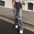 new european and american style wide-leg denim pants for cross-border e-commerce: perfect for , , and . distressed, flared jeans
