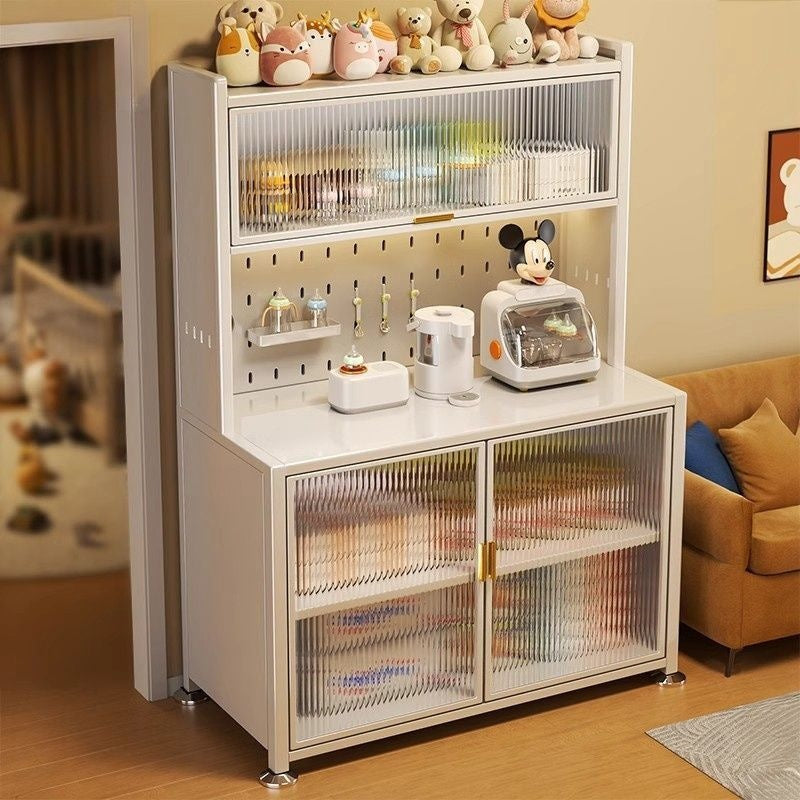 Kitchen baby feeding station organizer cabinet, baby supplies storage rack, freestanding multi-tier large capacity storage cabinet