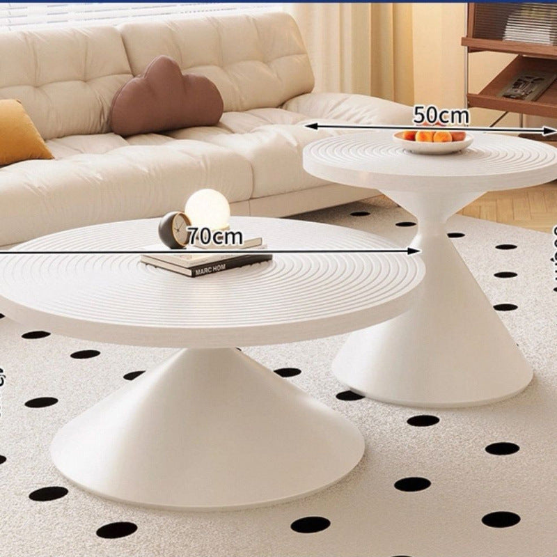 Carbon steel round coffee table - living room, home, small apartment,  new minimalist mid-century modern simple small round table