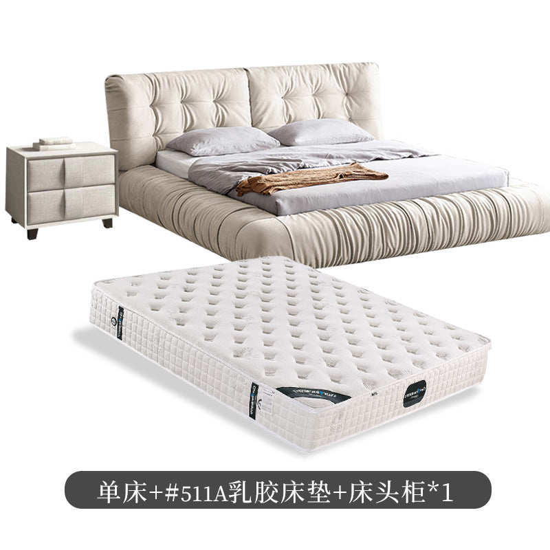 Cloud bed casual modern technology cloth wabi-sabi style accessible luxury bed master bedroom cream style designer fabric bed