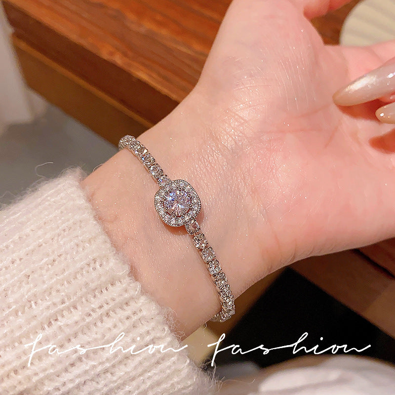 Super fairy micro-embedded zircon bows bracelet for women classy sense of accessible luxury crystal bracelet best selling exquisite pull-out hand jewelry