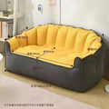 Dark grey + yellow [oversized double seater premium snowflake velvet]