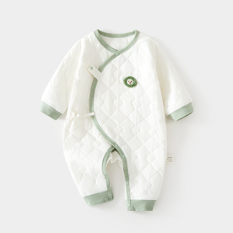 Babibele quilted romper - lightweight cotton bodysuit for newborns, seamless design, pure cotton butterfly romper, crawling suit, infant and toddler clothing