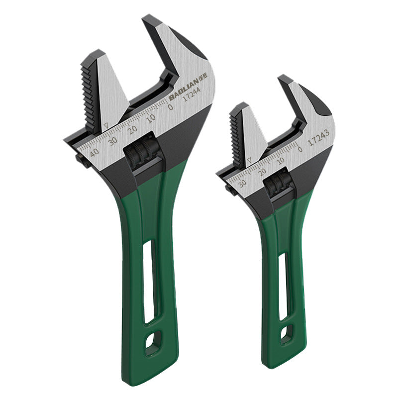Baolian open adjustable wrench short handle pipe wrench dual-purpose adjustable wrench bathroom tool suit multifunctional universal wrench