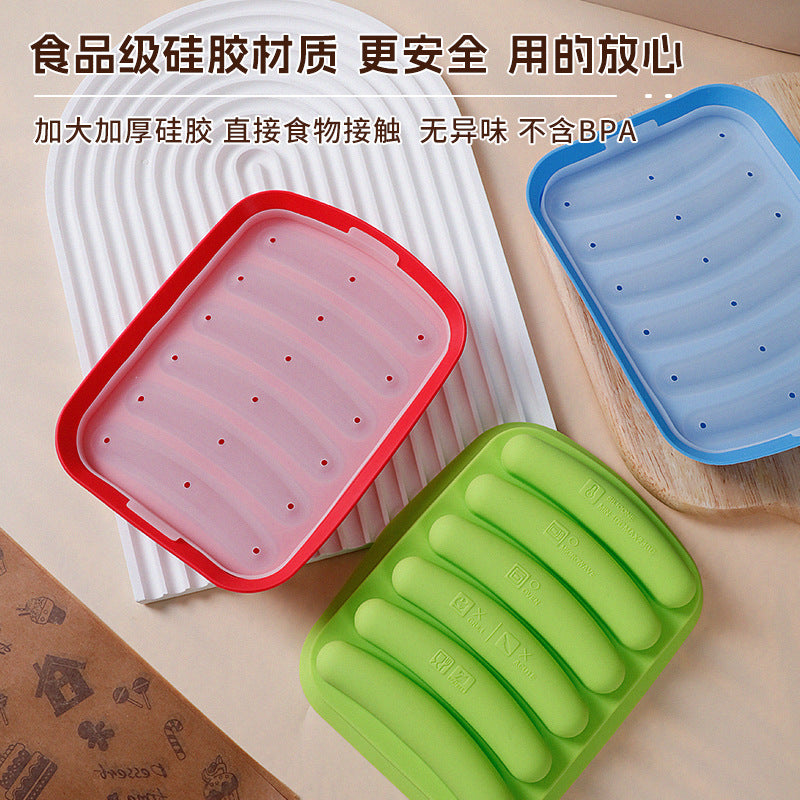 High-temperature resistant sausage mold, perfect for making homemade sausages, baby food, and ham-style sausages. ideal for home use, this silicone mold is also suitable for cross-border e-commerce