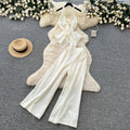 Light luxury work clothing style halter vest loose pantstwo-piece set women's summer big backless waist slimming lookfashionsuit