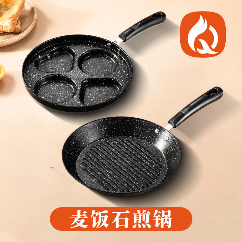 Manufacturer wholesale medical stone porous non-stick frying pan for home breakfast multi-functional omelette handy gadget small flats frying pan