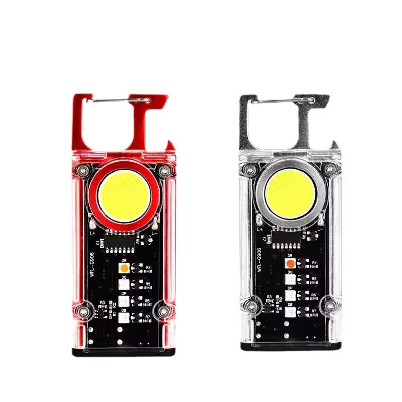 Cross-border Mini Keychain Light Bottle Opener Portable Multifunctional Keychain Light Emergency Flashlight Maintenance Work Light