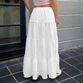 American white pleated drawstring sweet cake skirt half length skirt summernew arrivalexport women's fairy skirt