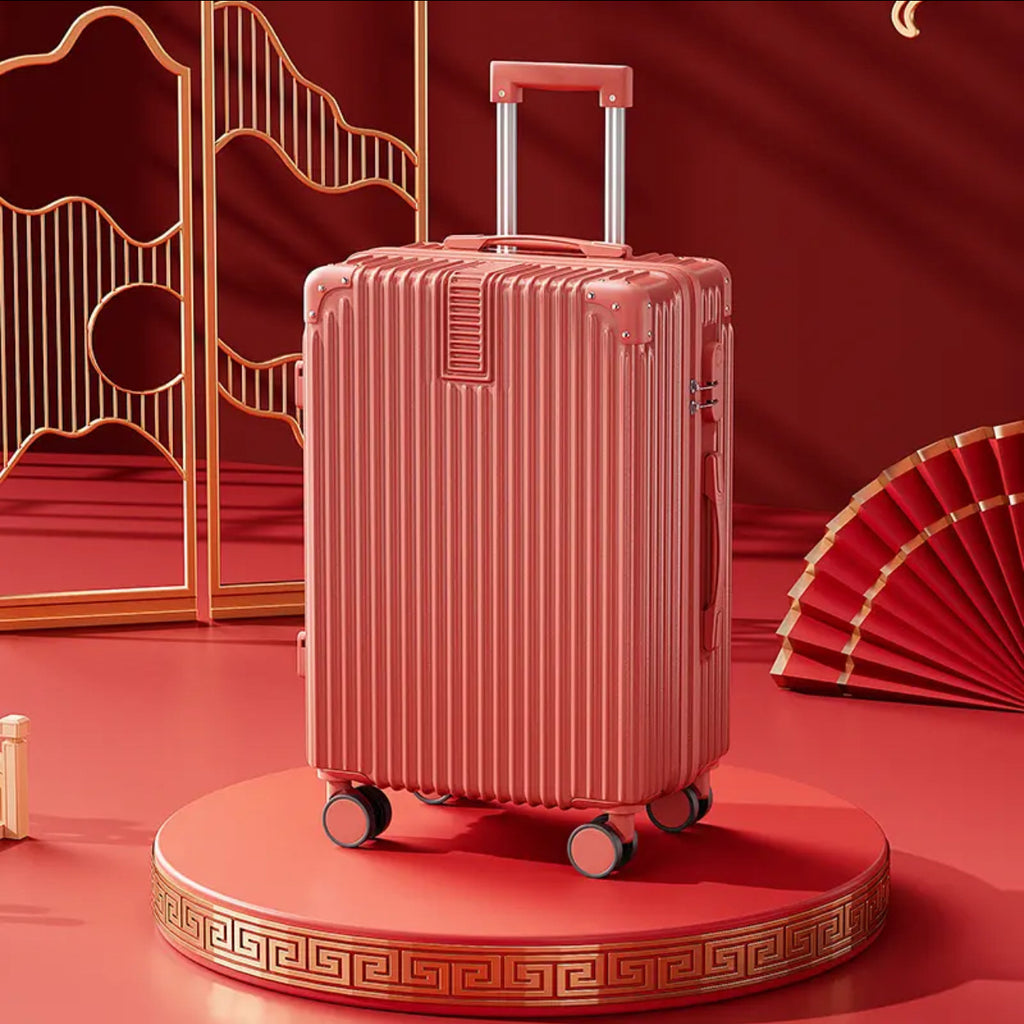 Marriage suitcase Women's 20-inch dowry trolley case Red box Bridal dowry case Large capacity password box