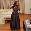 European and american women's clothing  autumn new sweet and fresh bandeau high-waisted slimming color block a-line maxi dress