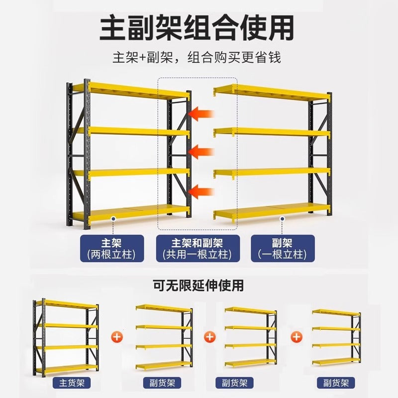 Multi-tier storage shelving unit - heavy duty warehouse shelving for goods, express delivery storage, and home use - gray-green shelving