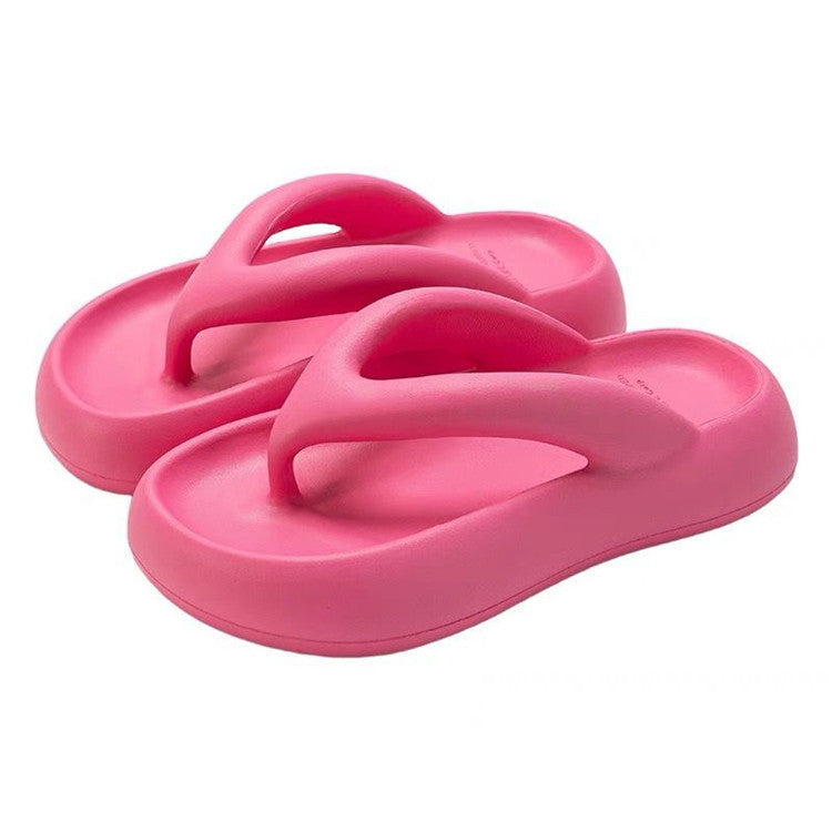 Women's flip-flops: summer fashion, new 2023 thick-soled, cloud-like comfort, solid color, beach & pool thongs
