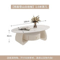 Coffee table cream style slate coffee table oval coffee table for home living room small apartment simple modern