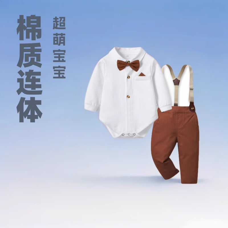 Infant and toddler spring & fall dress suit baby boy spring clothing cotton jumpsuit super cute infant spring outing romper