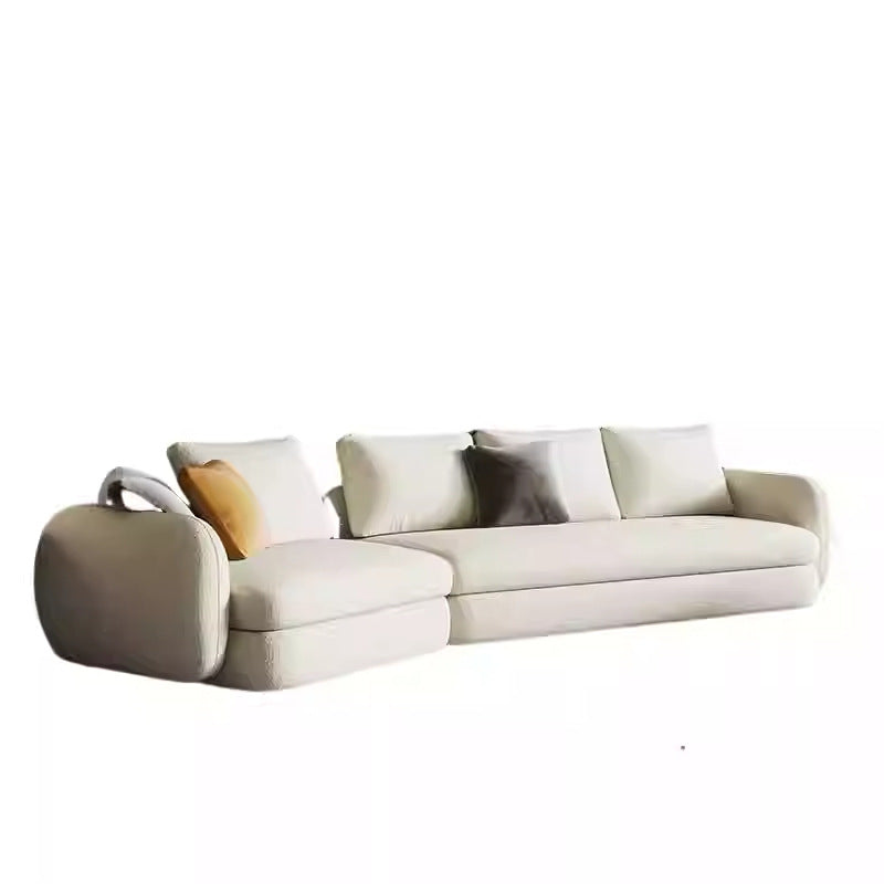 Foshan saint-germain cream style small apartment curved sofa high-end corner teddy velvet fabric sofa living room