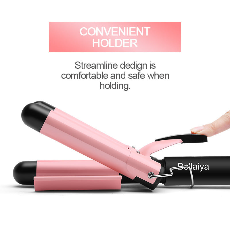 Cross-border egg roll head, three-tube curling iron, egg roll 32mm instant noodle head, big wave perm, no hair damage, long-lasting curl