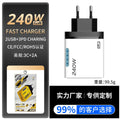 240w 3pd charger with led display + dual usb multi-port charger, us/eu plug, compatible with apple and huawei devices