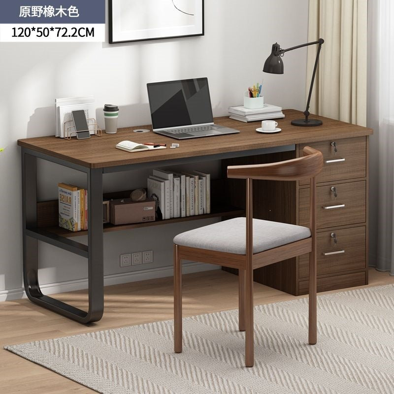 Office desk desktop home bedroom desk office desk boss table simple rental house with drawer computer desk no