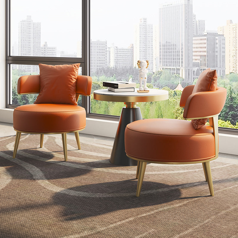Nordic negotiation table and chair combination sales office reception lounge casual balcony leather single sofa coffee table combination