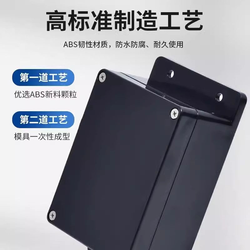 AG/F outdoor black plastic waterproof junction box, monitoring battery power supply sealing box, transparent splitter box with ears