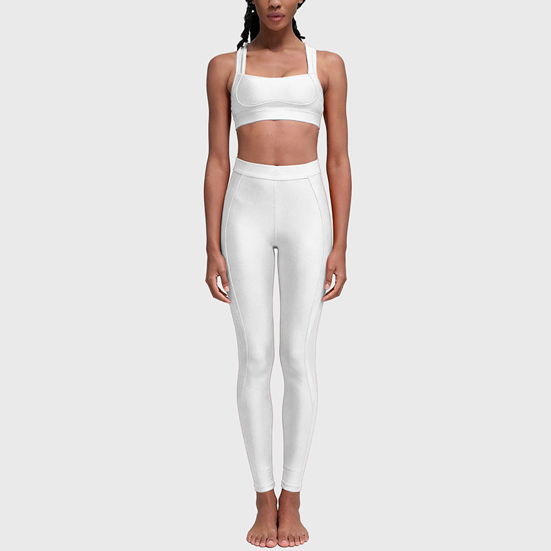 new arrival yoga clothes high waist hip lift tummy control slimming look sling beautiful back running sports intimates bra suit for women