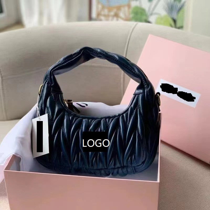 Fashion bag shoulder 2025 crossbody bag new arrival cloud pleated armpit classy crescent satchel bag